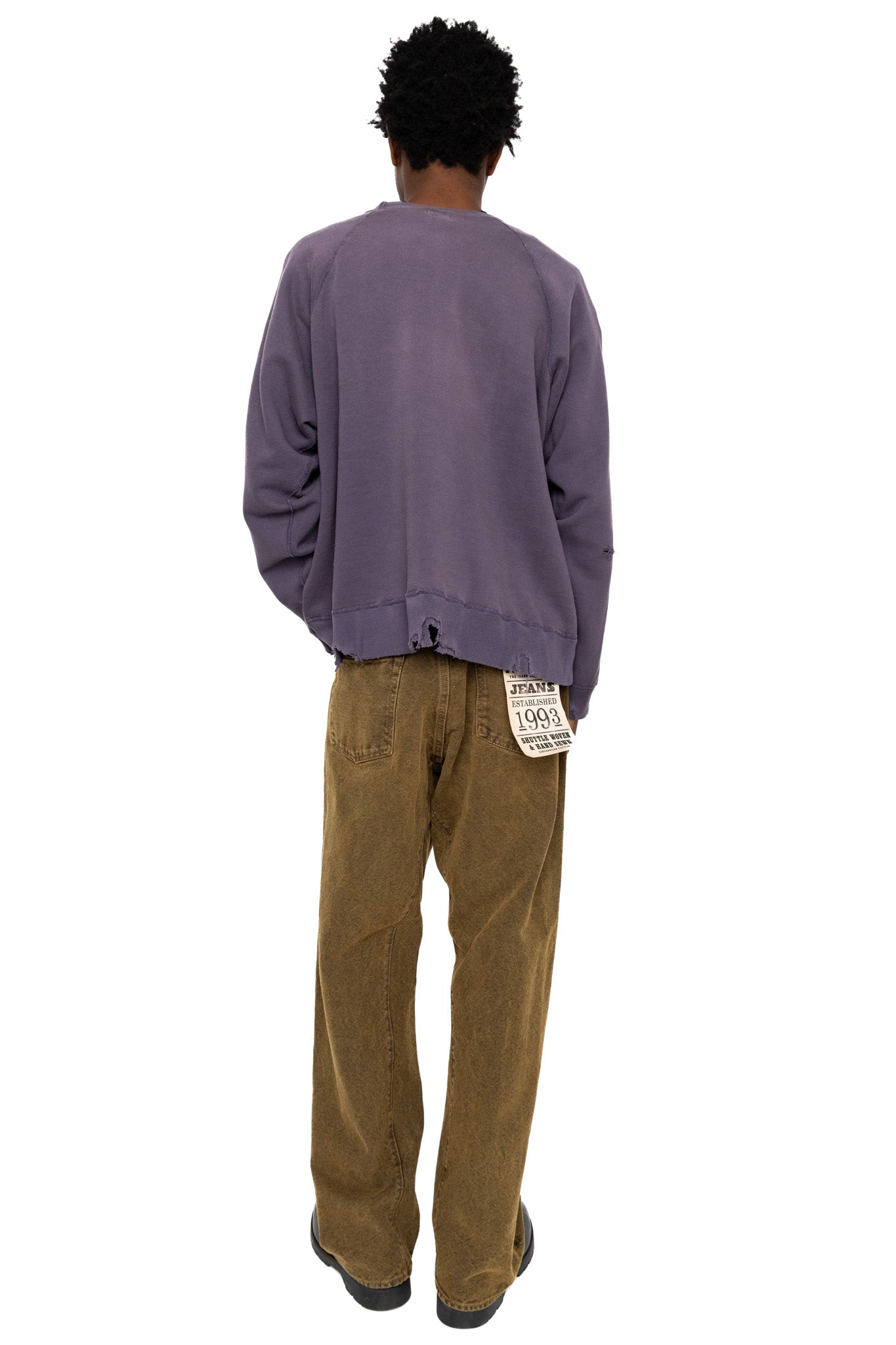 Fading Raglan Sleeve Sweatshirt - Egg Plant