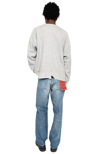 Fading Raglan Sleeve Sweatshirt - Heather Grey