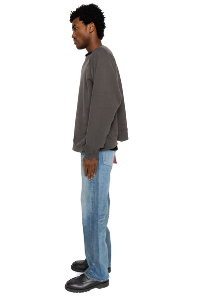 Fading Raglan Sleeve Sweatshirt - Black