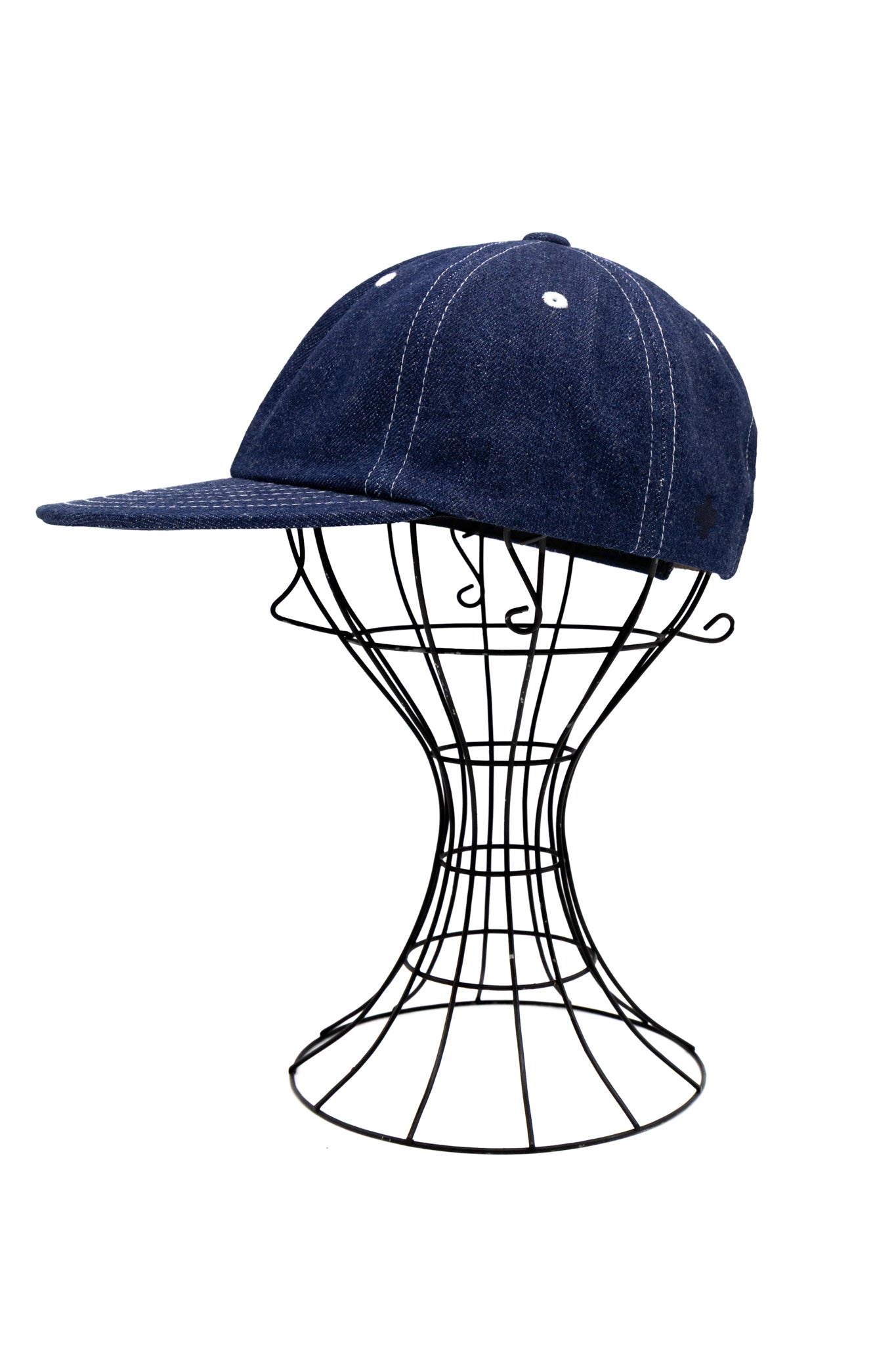 6 Panel Herringbone Cap - Indigo