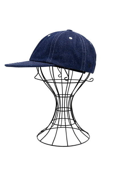 6 Panel Herringbone Cap - Indigo