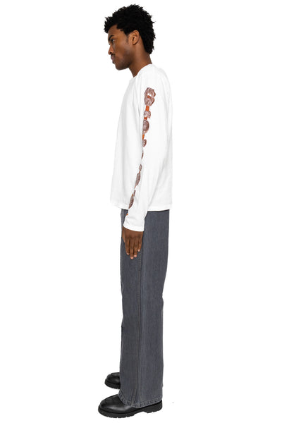 20/-Jersey Long Sleeve T (Concho Belt Sleeve) - White