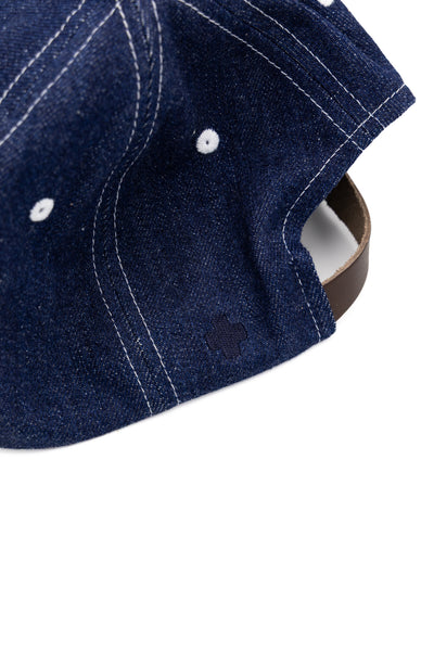 6 Panel Herringbone Cap - Indigo