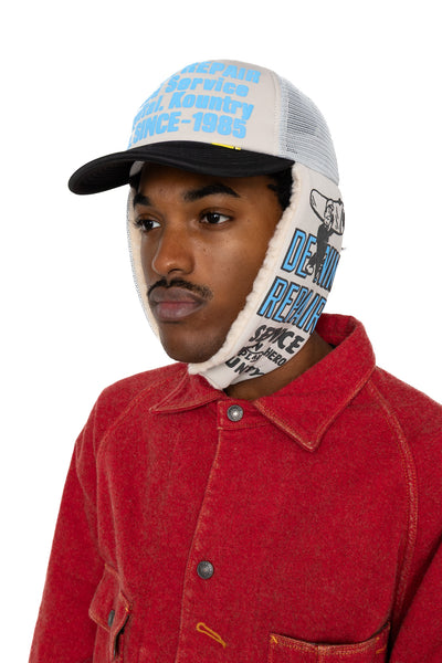 DENIM REPAIR SERVICE LUMBER Trucker Cap - Grey x Black