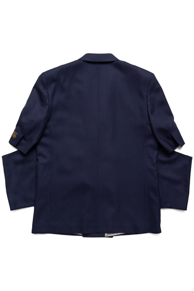 SPRING Wool Serge CUT-OUT Elbow W JKT - Navy
