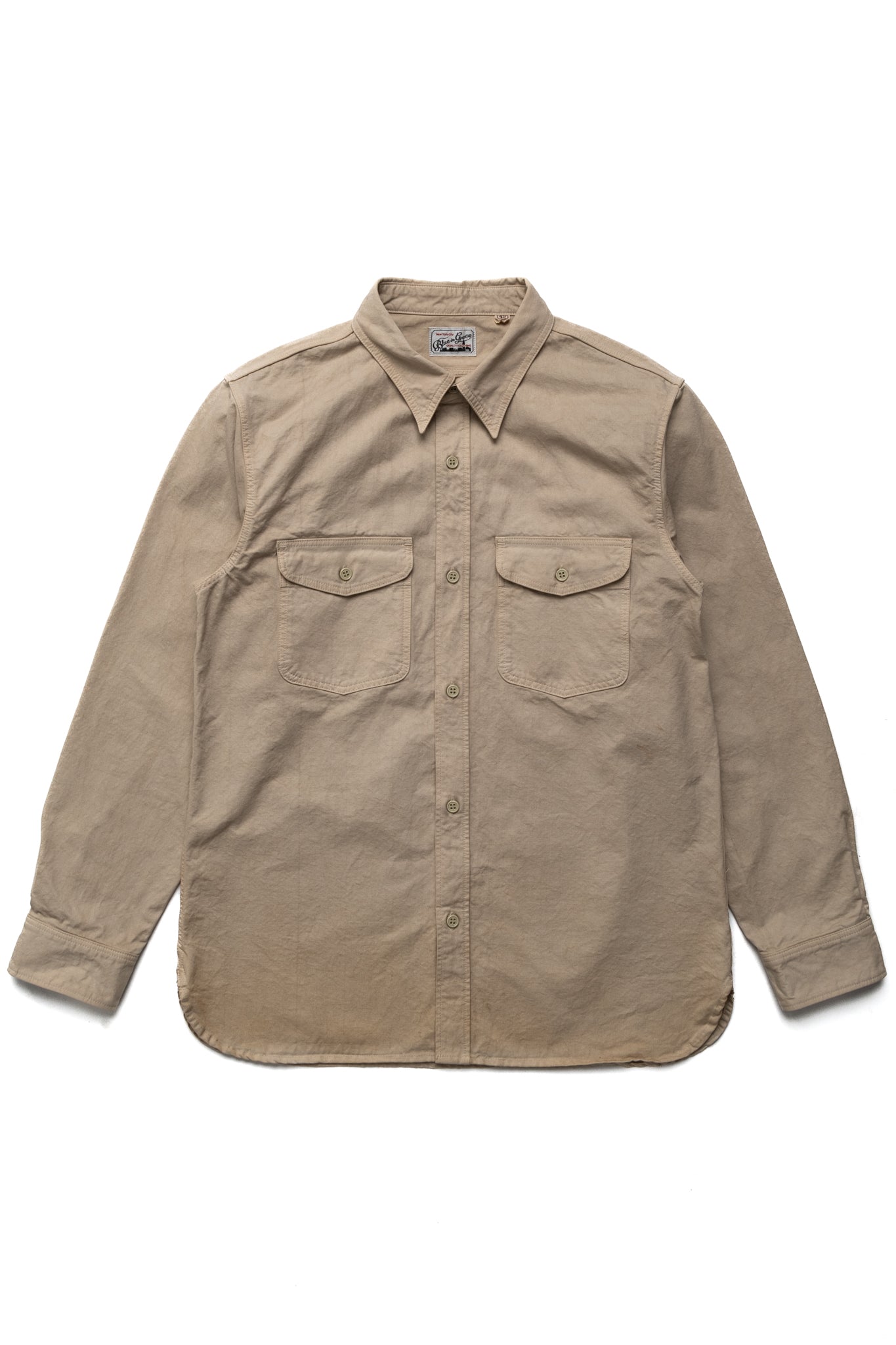 Old Japanese Twill Work Shirt Uneven Dye - Blue in Green Exclusive