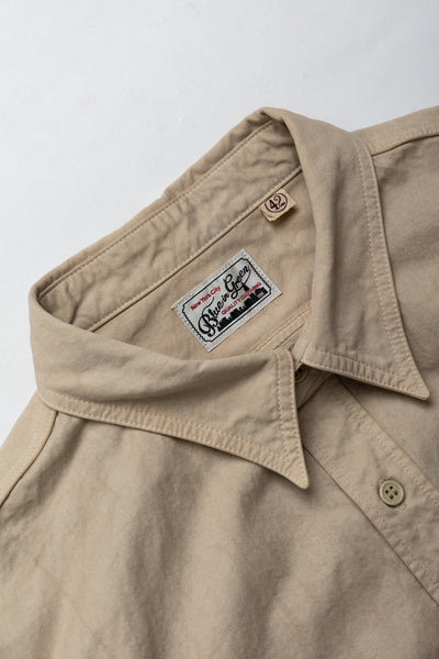 Old Japanese Twill Work Shirt Uneven Dye - Blue in Green Exclusive
