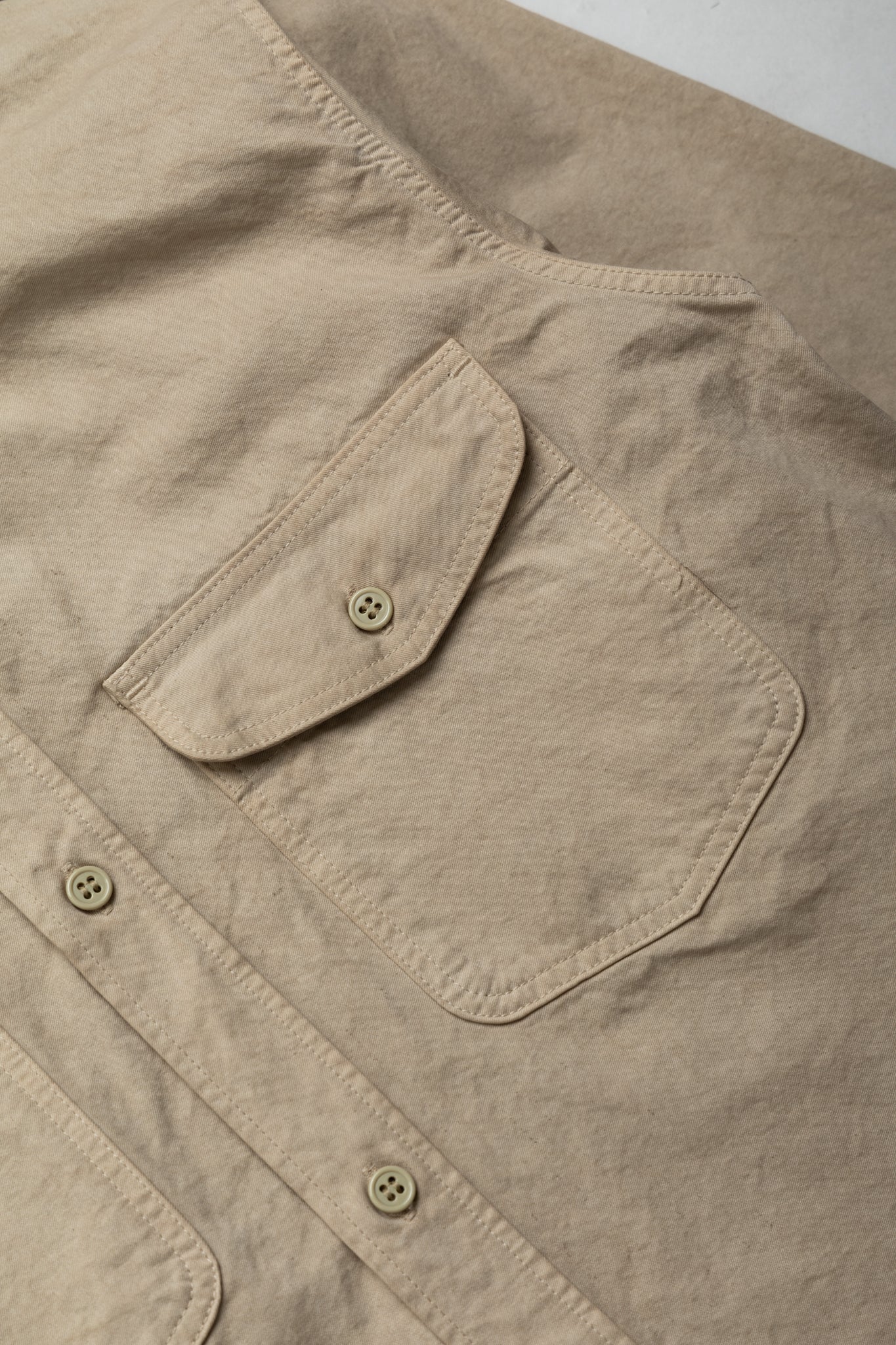 Old Japanese Twill Work Shirt Uneven Dye - Blue in Green Exclusive