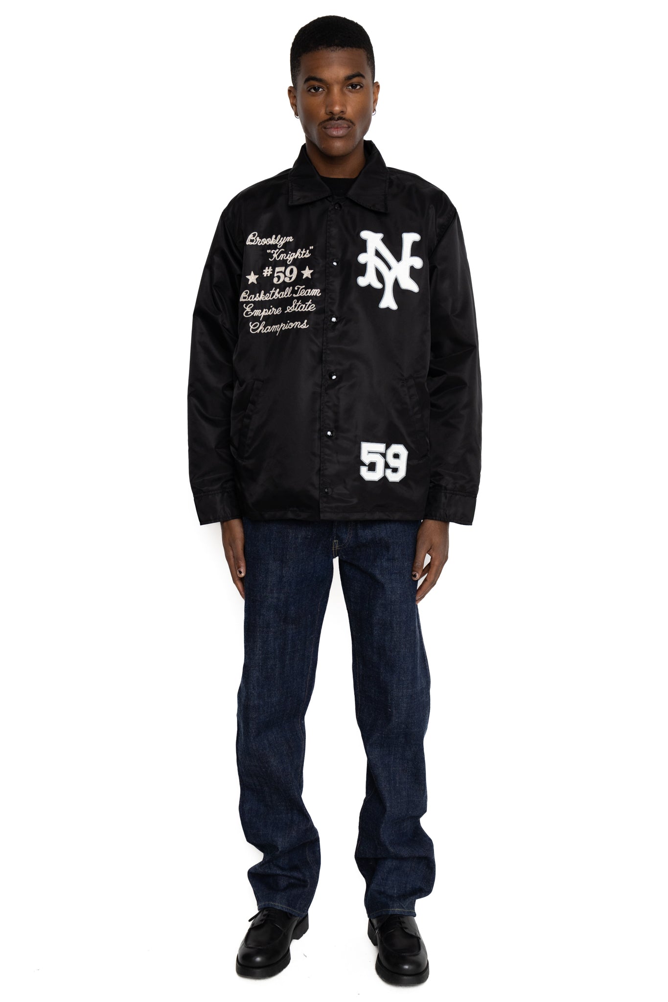 WHITESVILLE Nylon Coach Jacket  - Black