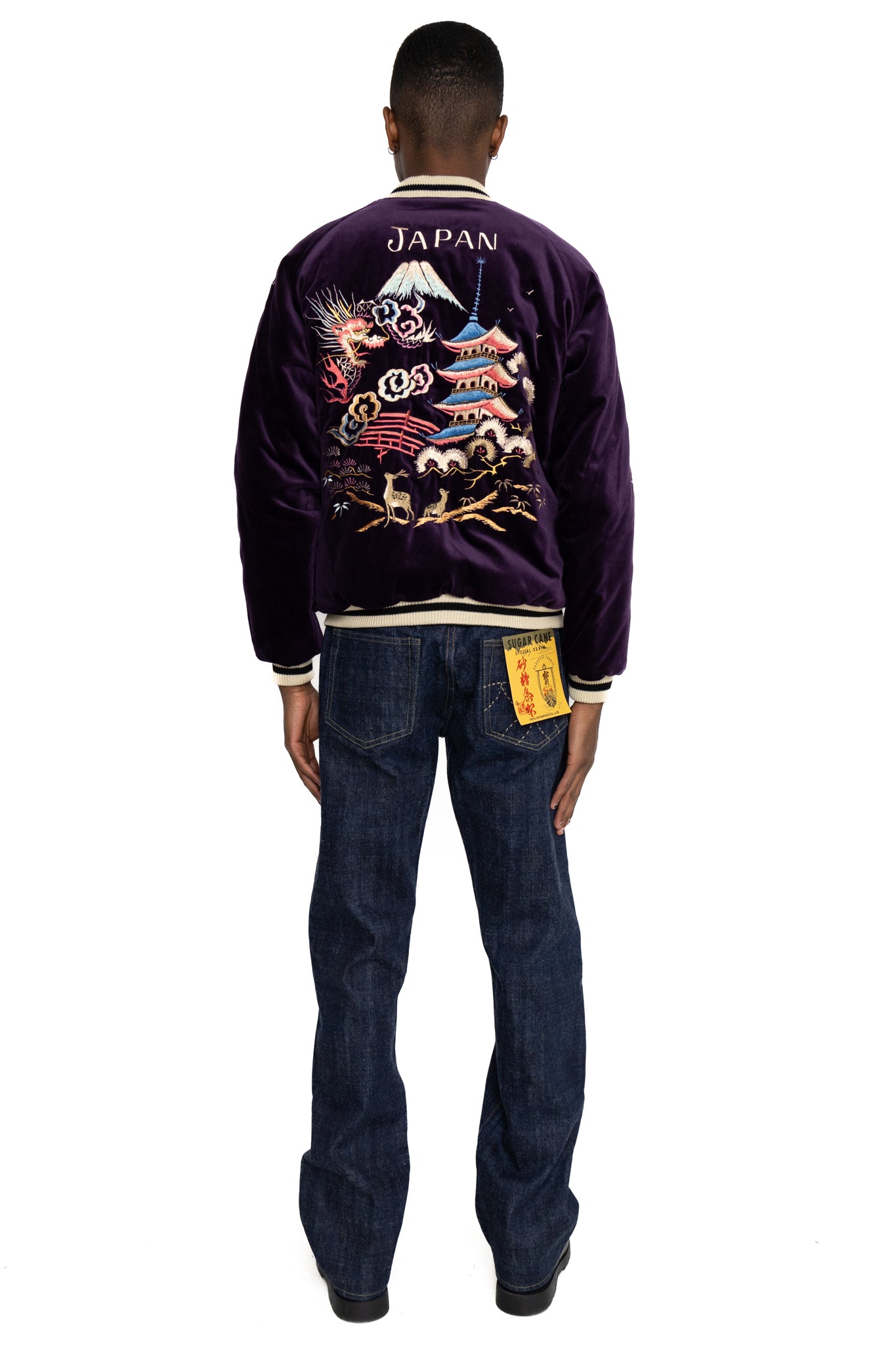 Mid 50's Style Velveteen Souvenir Jacket “LANDSCAPE” × “DRAGON”