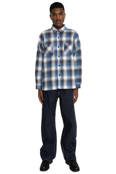 Twill Check Work Shirt - Blue