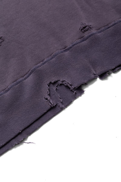 Fading Raglan Sleeve Sweatshirt - Egg Plant