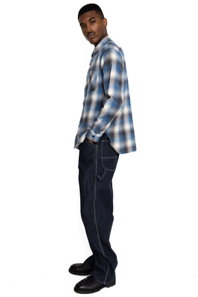 Twill Check Work Shirt - Blue