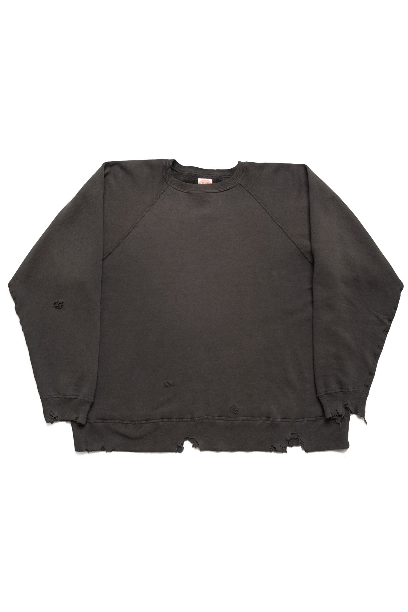 Fading Raglan Sleeve Sweatshirt - Black