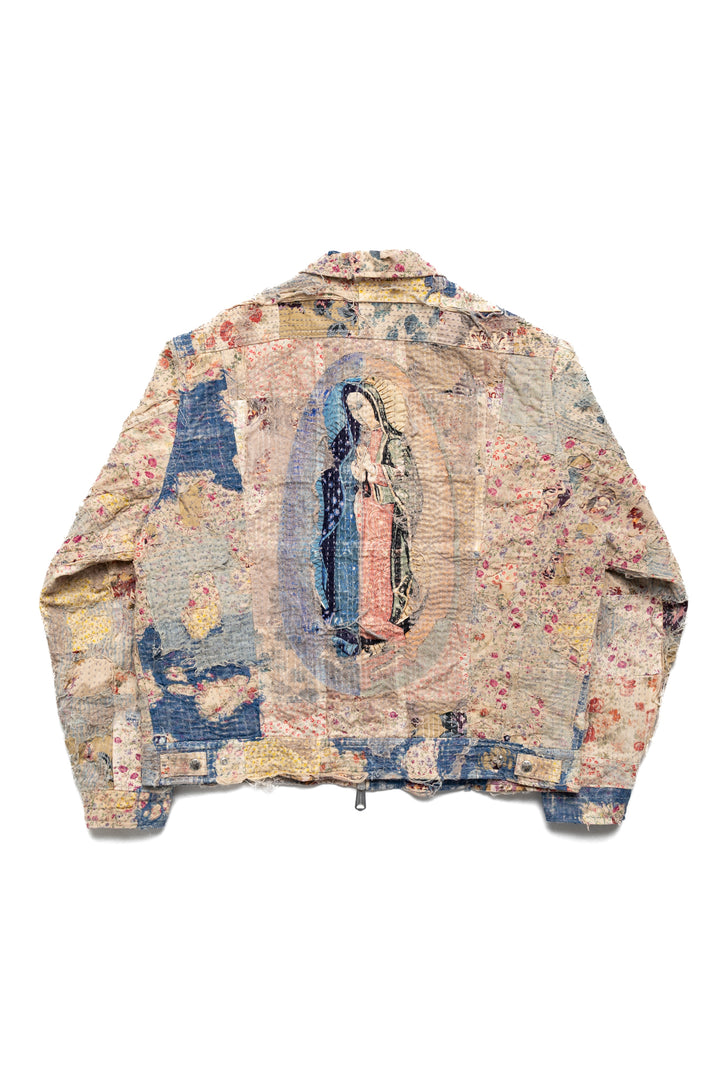 Kapital Champetre BORO ZIP UP Blouson (Virgin Mary) - Grey Beige
