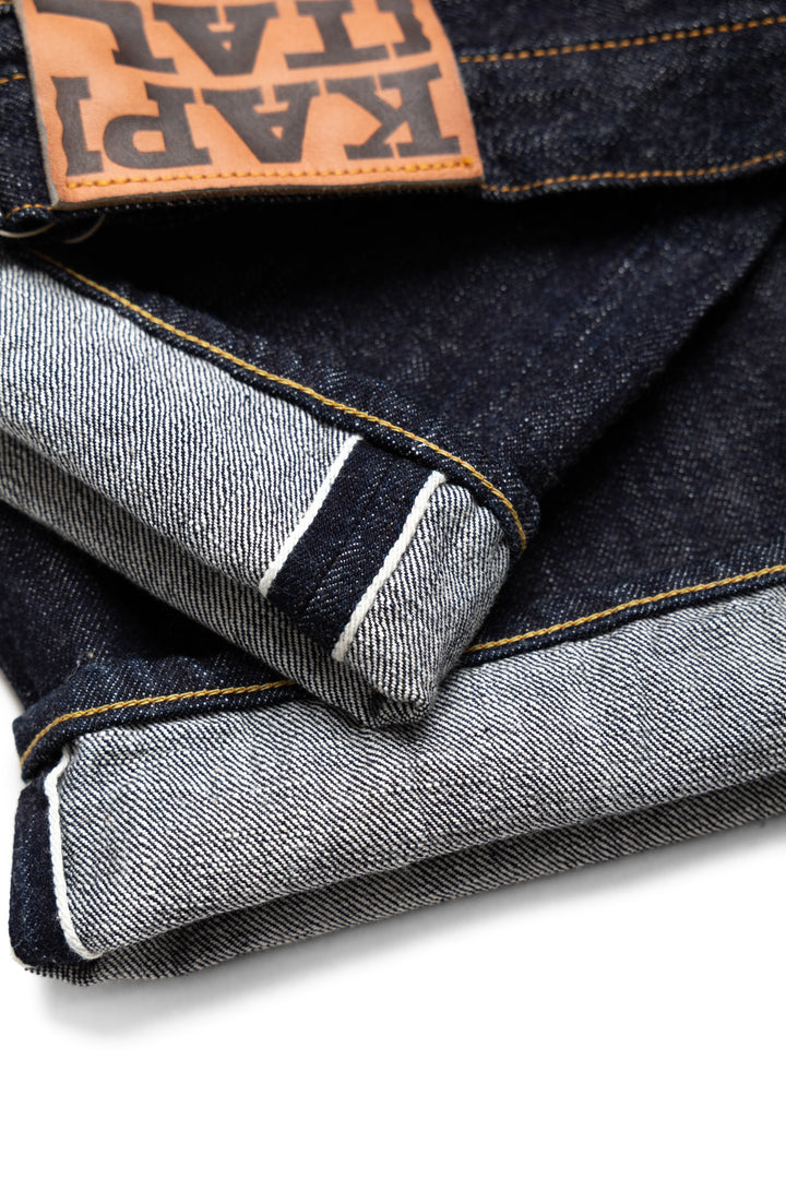 Kapital 13.5oz Zimbabwe Denim 5P MONKEY TH – BLUE IN GREEN SOHO