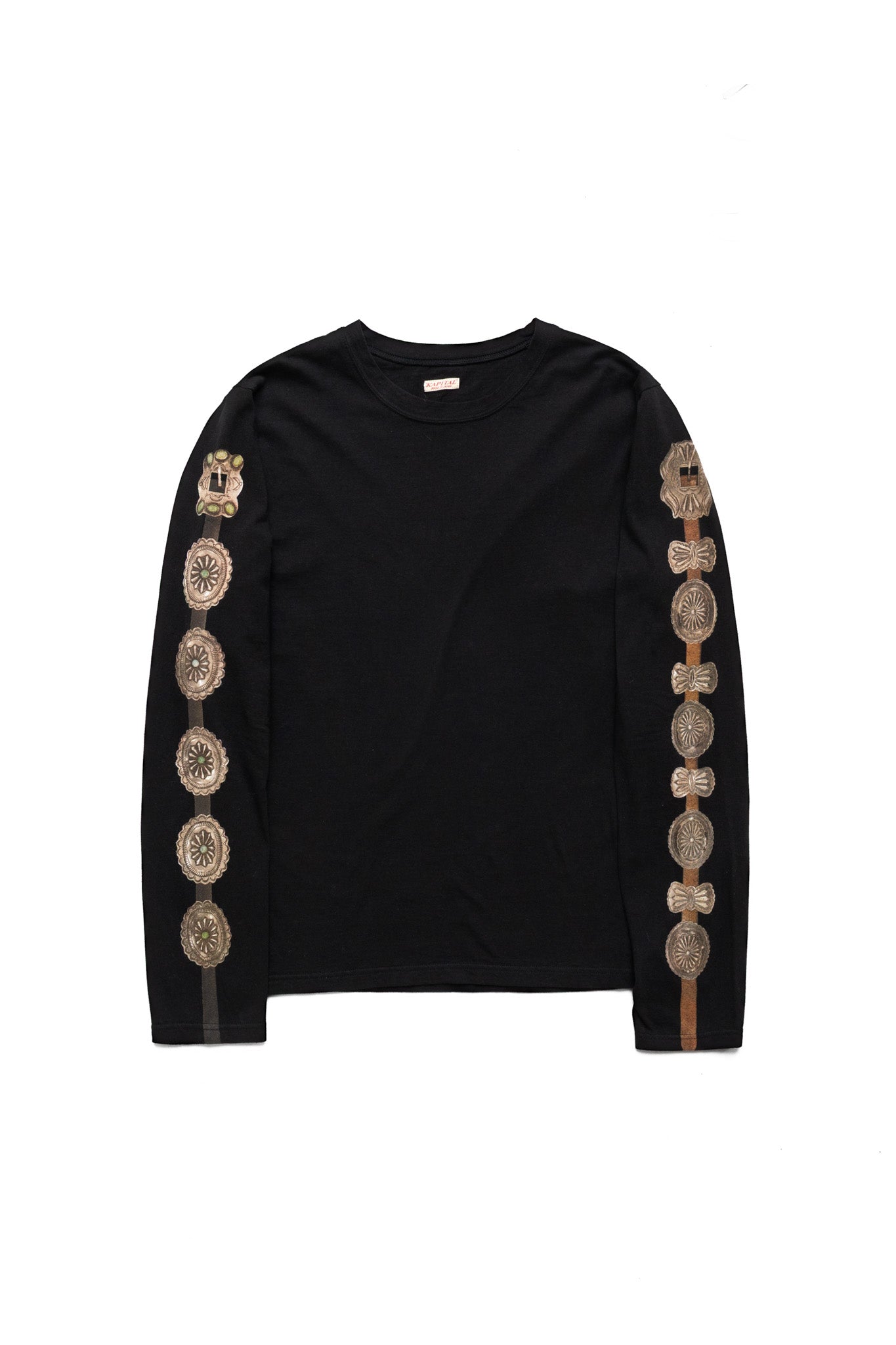 20/-Jersey Long Sleeve T (Concho Belt Sleeve) - Black