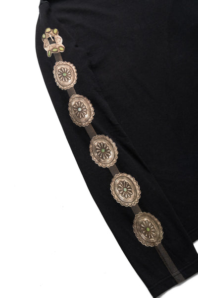 20/-Jersey Long Sleeve T (Concho Belt Sleeve) - Black