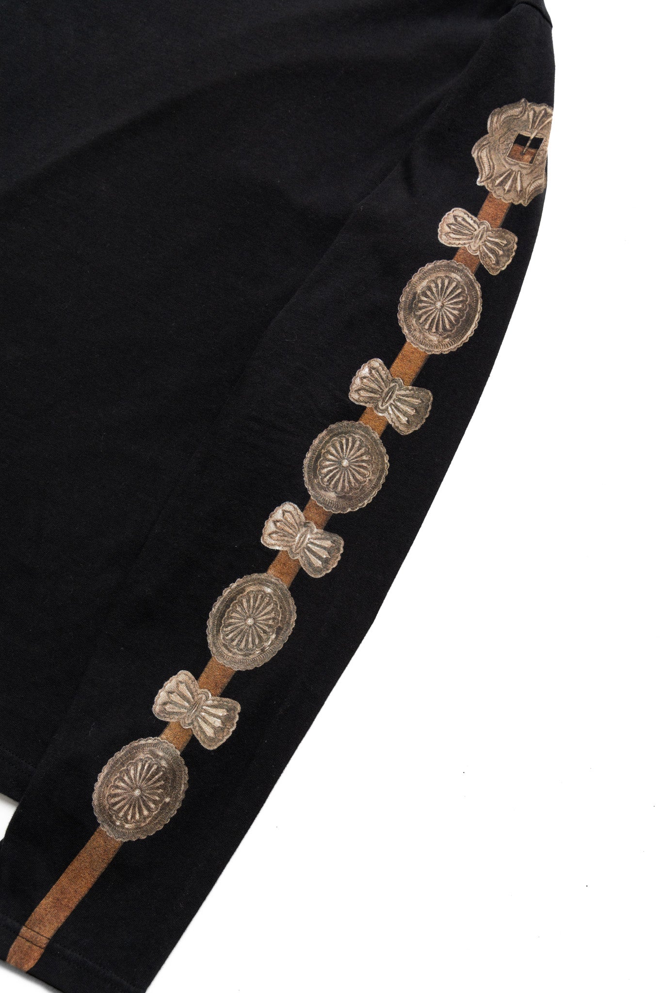 20/-Jersey Long Sleeve T (Concho Belt Sleeve) - Black