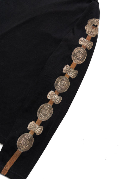 20/-Jersey Long Sleeve T (Concho Belt Sleeve) - Black