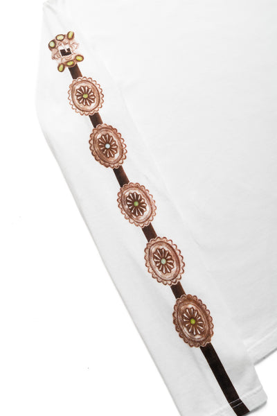 20/-Jersey Long Sleeve T (Concho Belt Sleeve) - White