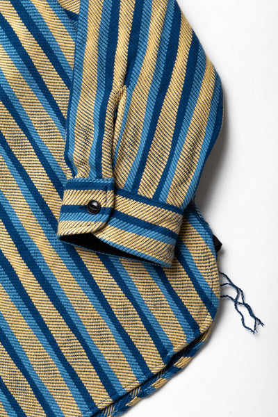 "Drunk" Stripe Flannel Shirt - Yellow