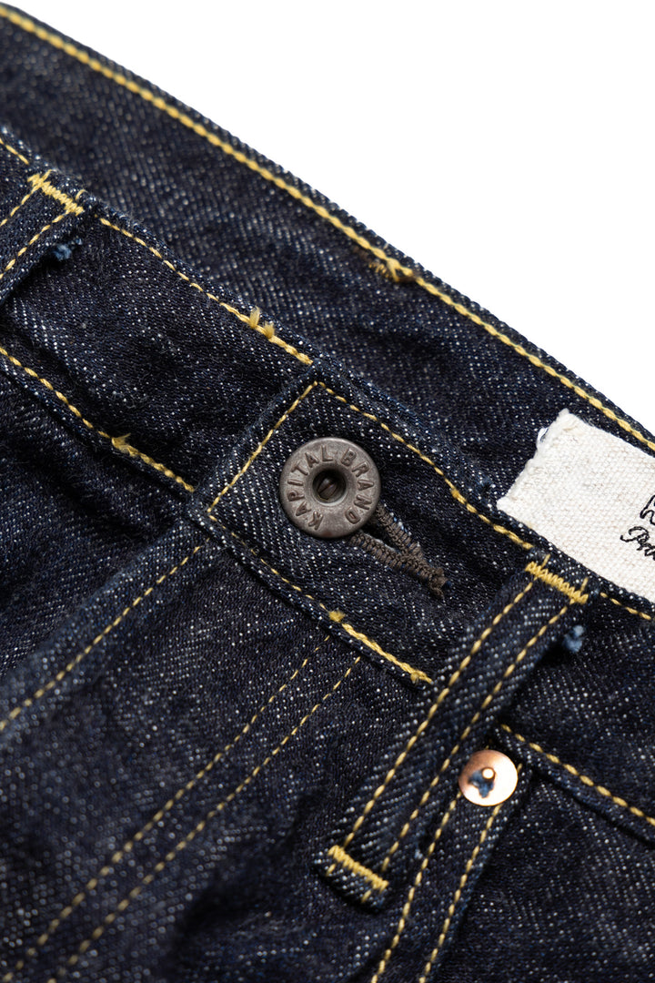 Kapital 13.5oz Zimbabwe Denim 5P MONKEY CISCO - One Wash – BLUE IN