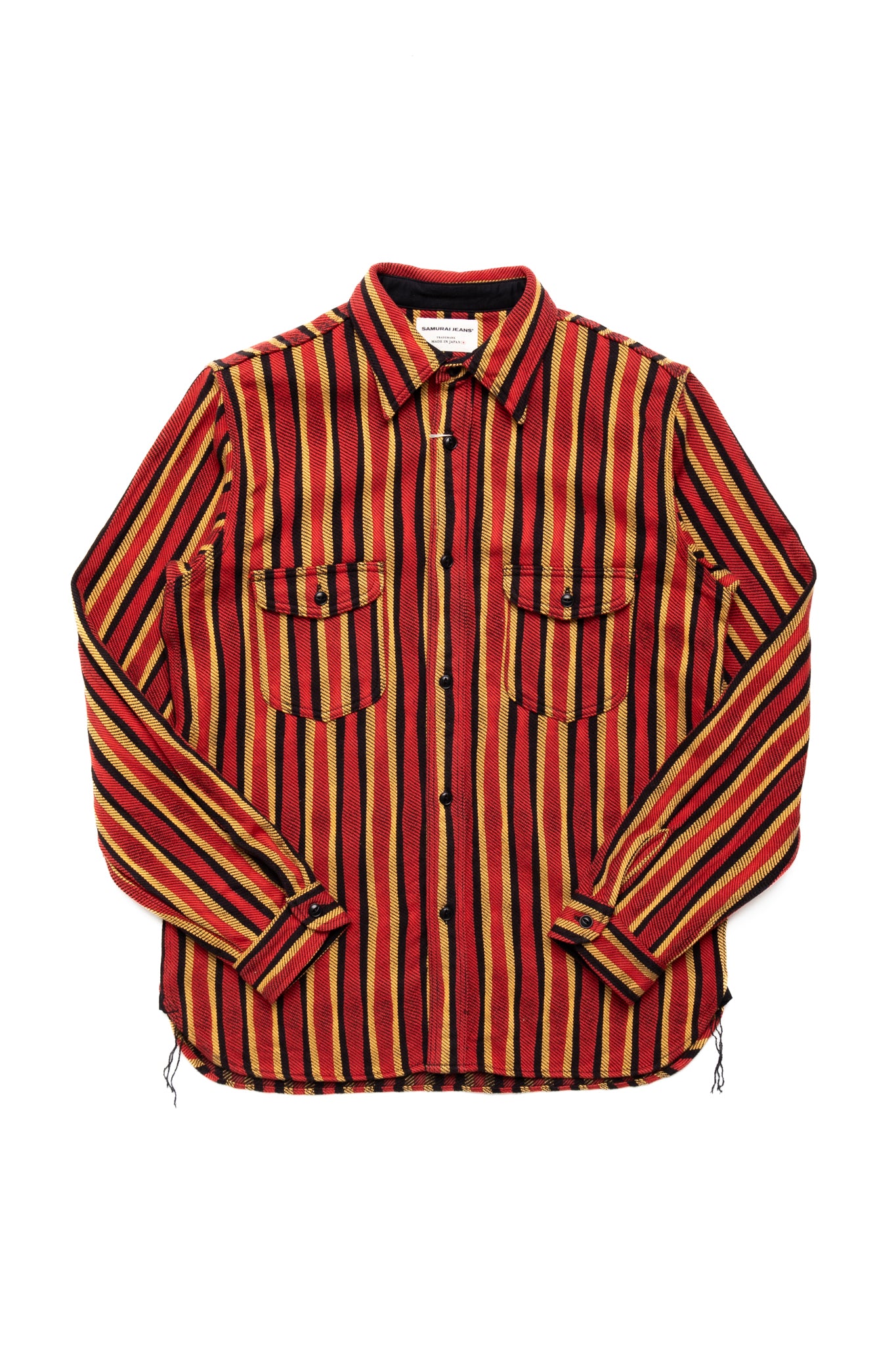 "Drunk" Stripe Flannel Shirt - Red