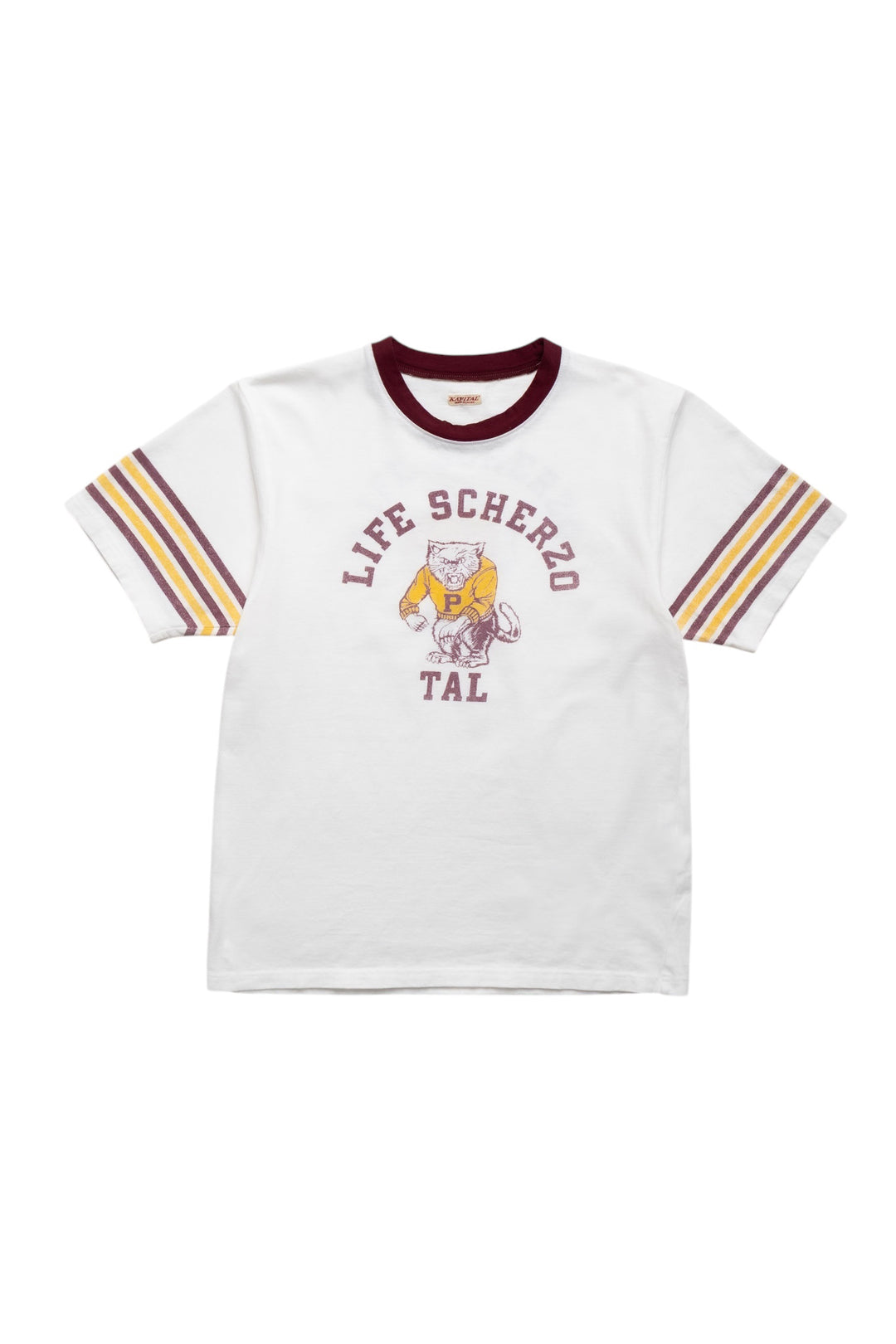 Kapital 20/- Jersey RINGER T (College CAPITAL) - White – BLUE IN