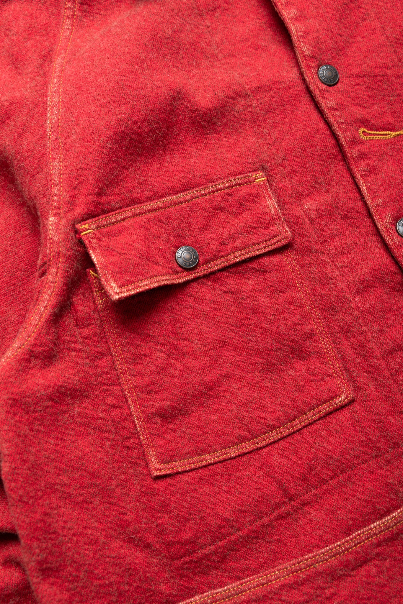 Twill Aging Wool CACTUS Coverall - Fade Red