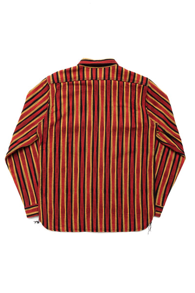 "Drunk" Stripe Flannel Shirt - Red