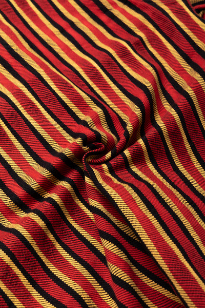 "Drunk" Stripe Flannel Shirt - Red
