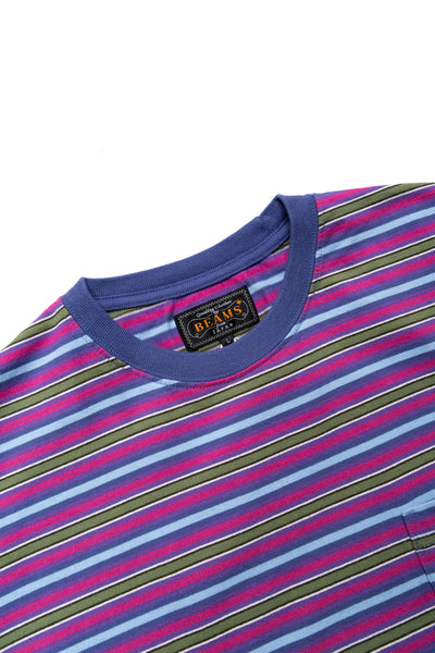 Pocket Tee Multi Stripe - Purple