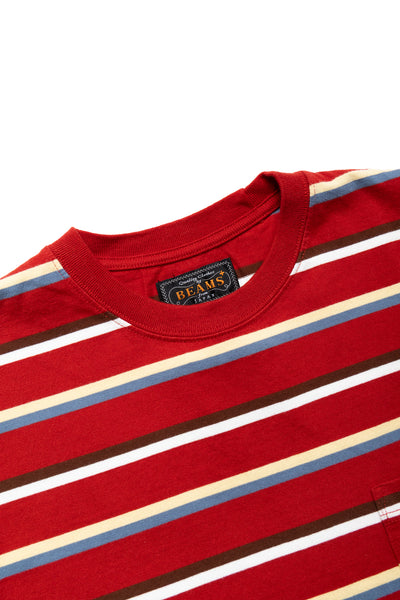 Pocket Tee Multi Stripe - Red