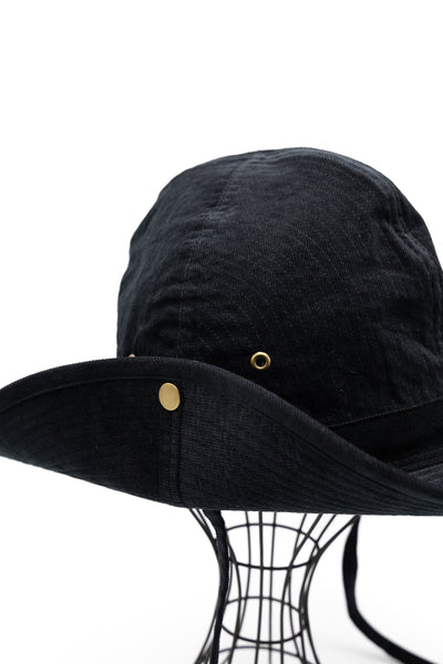 French Safari Hat Corduroy - Black