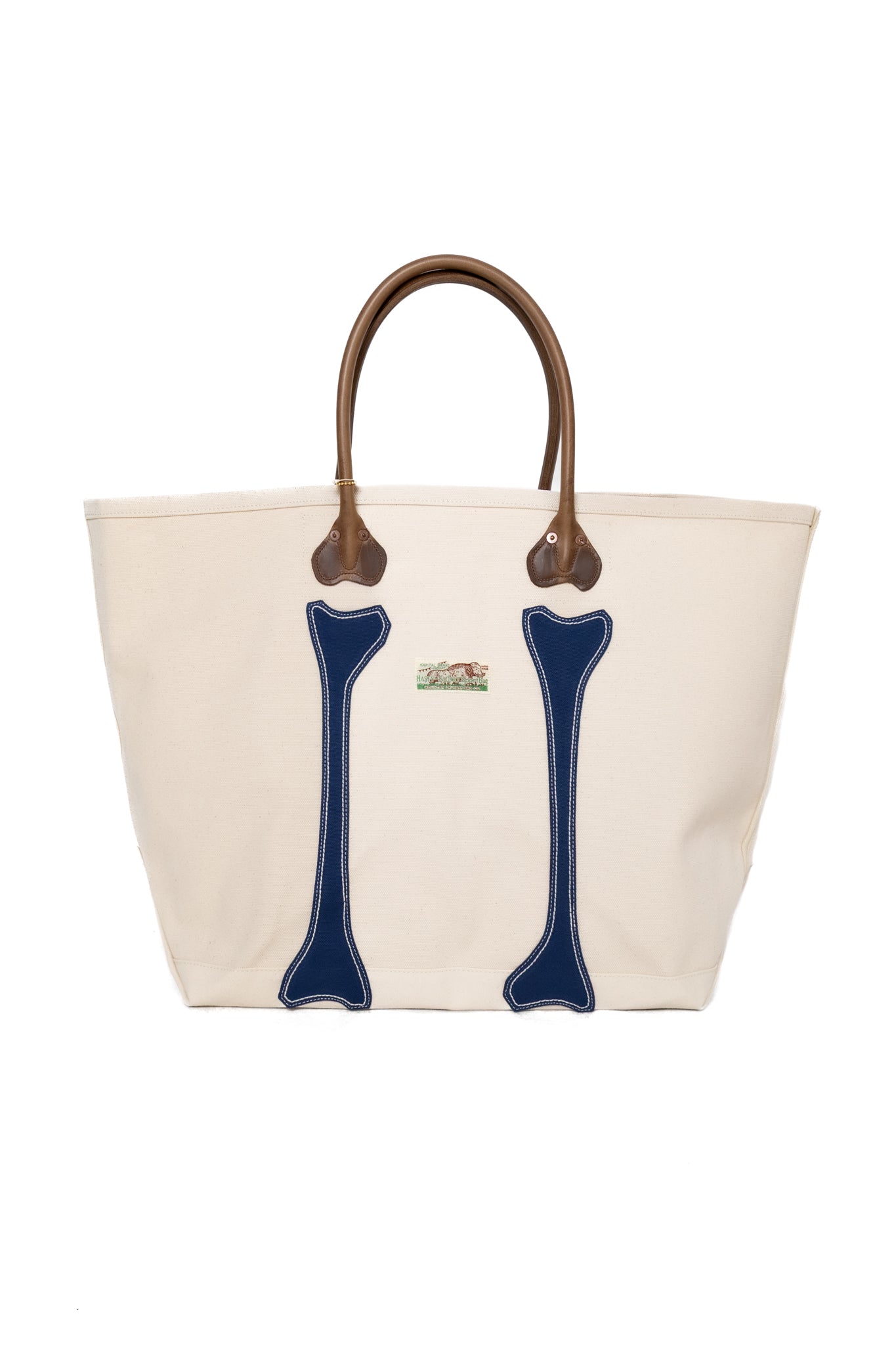 #4 Canvas KOTSU KOTSU TOTE BAG L - Ecru x Navy