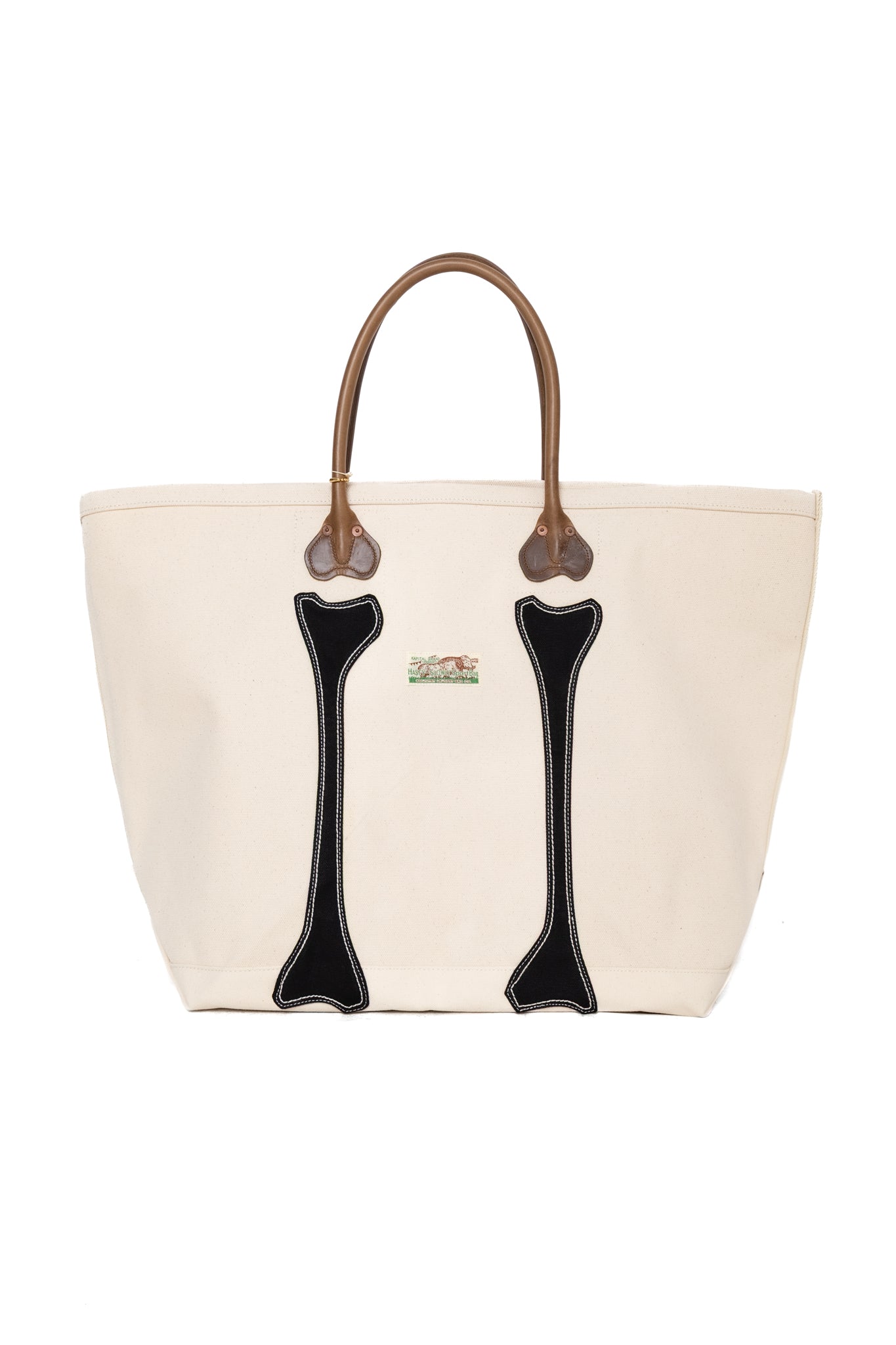 #4 Canvas KOTSU KOTSU TOTE BAG L - Ecru x Black