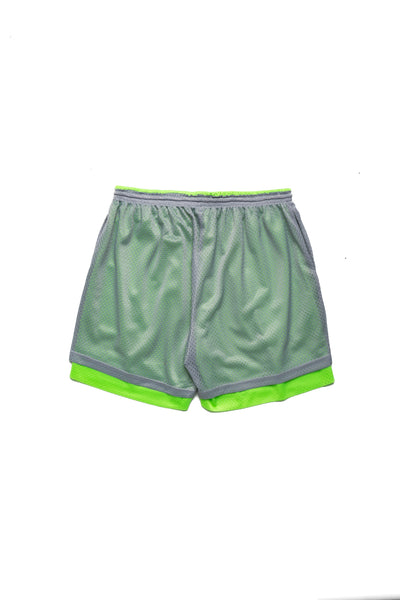 Reversible Mesh Ball Short - Grey/Neon Green