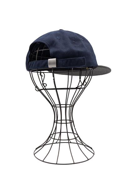 2 Tone 6 Panel Yarn Dyed Serge With Soft Visor Cap - Navy x Charcoal