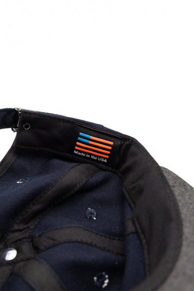 2 Tone 6 Panel Yarn Dyed Serge With Soft Visor Cap - Navy x Charcoal
