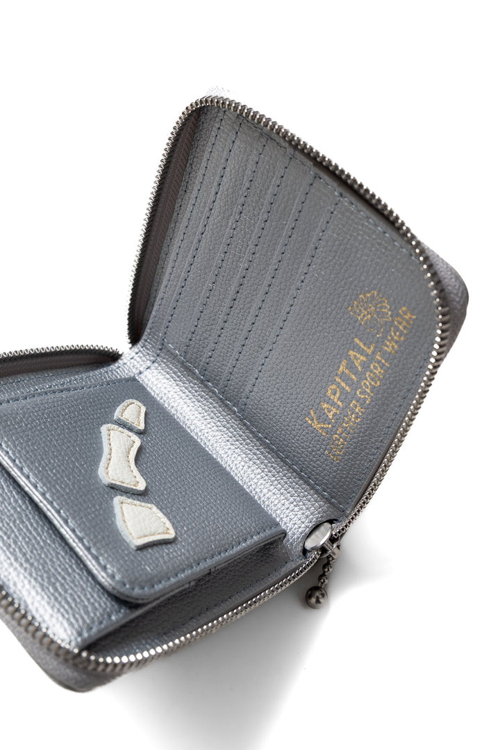 Kapital THUMB-UP BONE HAND ZIP Wallet- Silver – BLUE IN