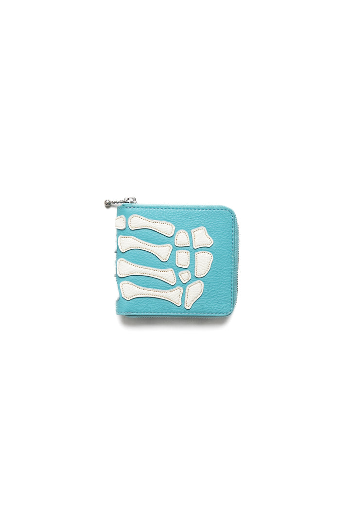 Kapital THUMB-UP BONE HAND ZIP Wallet – BLUE IN GREEN SOHO