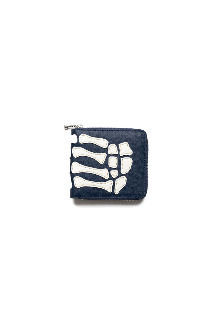 Kapital THUMB-UP BONE HAND ZIP Wallet – BLUE IN GREEN SOHO