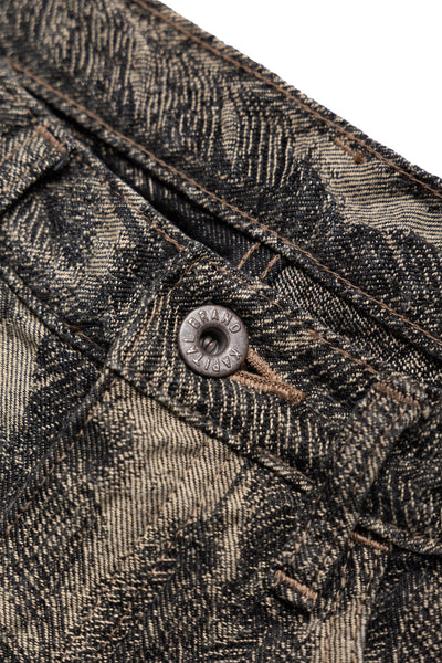12oz MAGPIE DENIM 5P APRON-OKABELLBO - Black x Beige