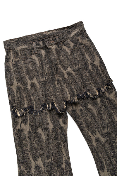 12oz MAGPIE DENIM 5P APRON-OKABELLBO - Black x Beige