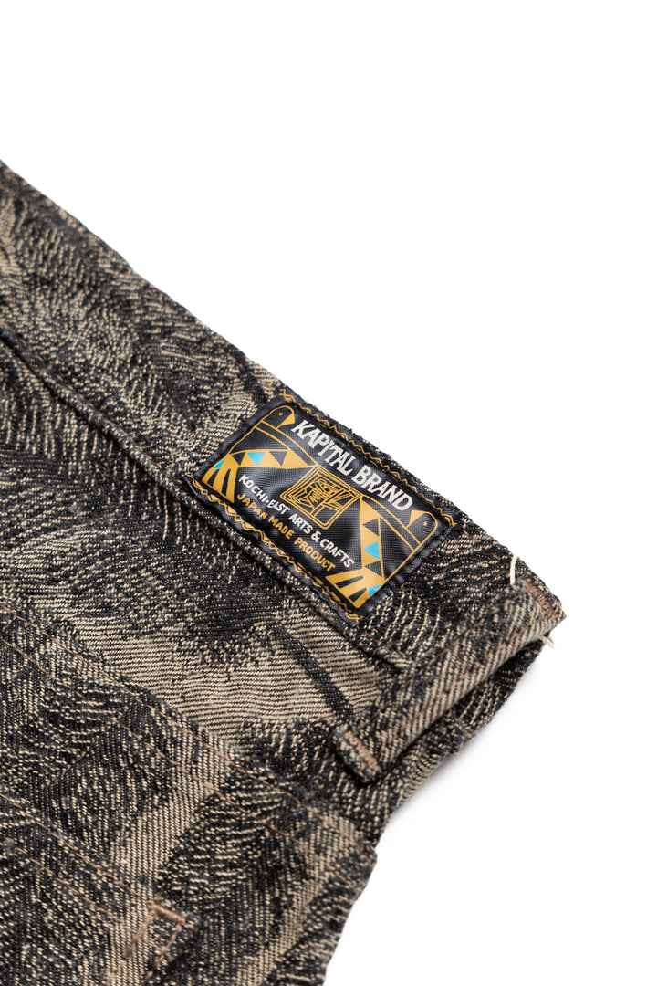 Kapital 12oz MAGPIE DENIM 5P APRON-OKABELLBO - Black x Beige