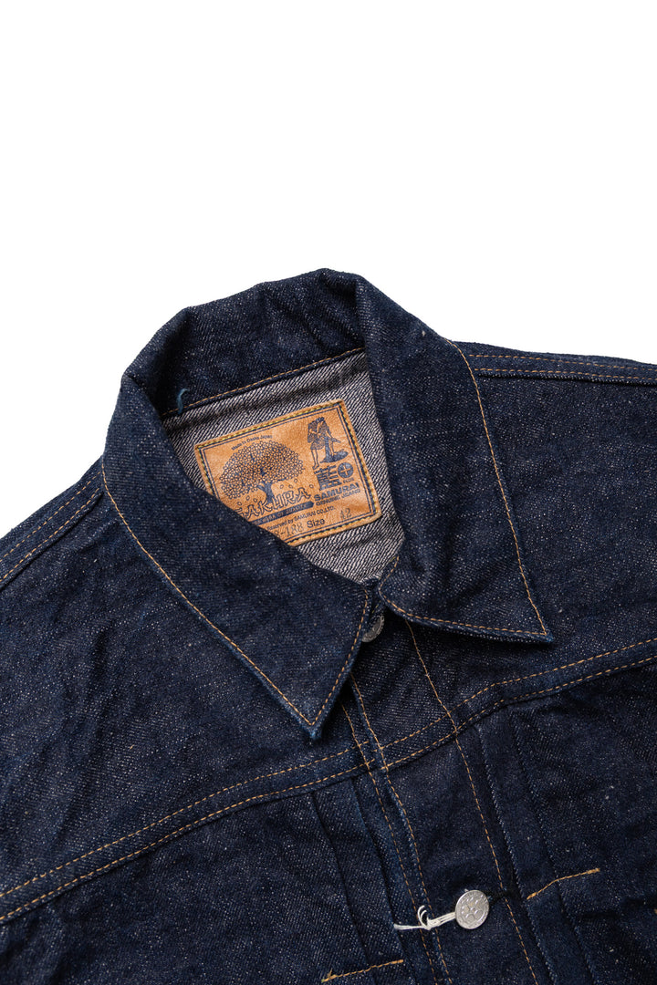 Samurai Jeans S101AX-SAKURA AI Plus Sakura 18oz Jean Jacket – BLUE