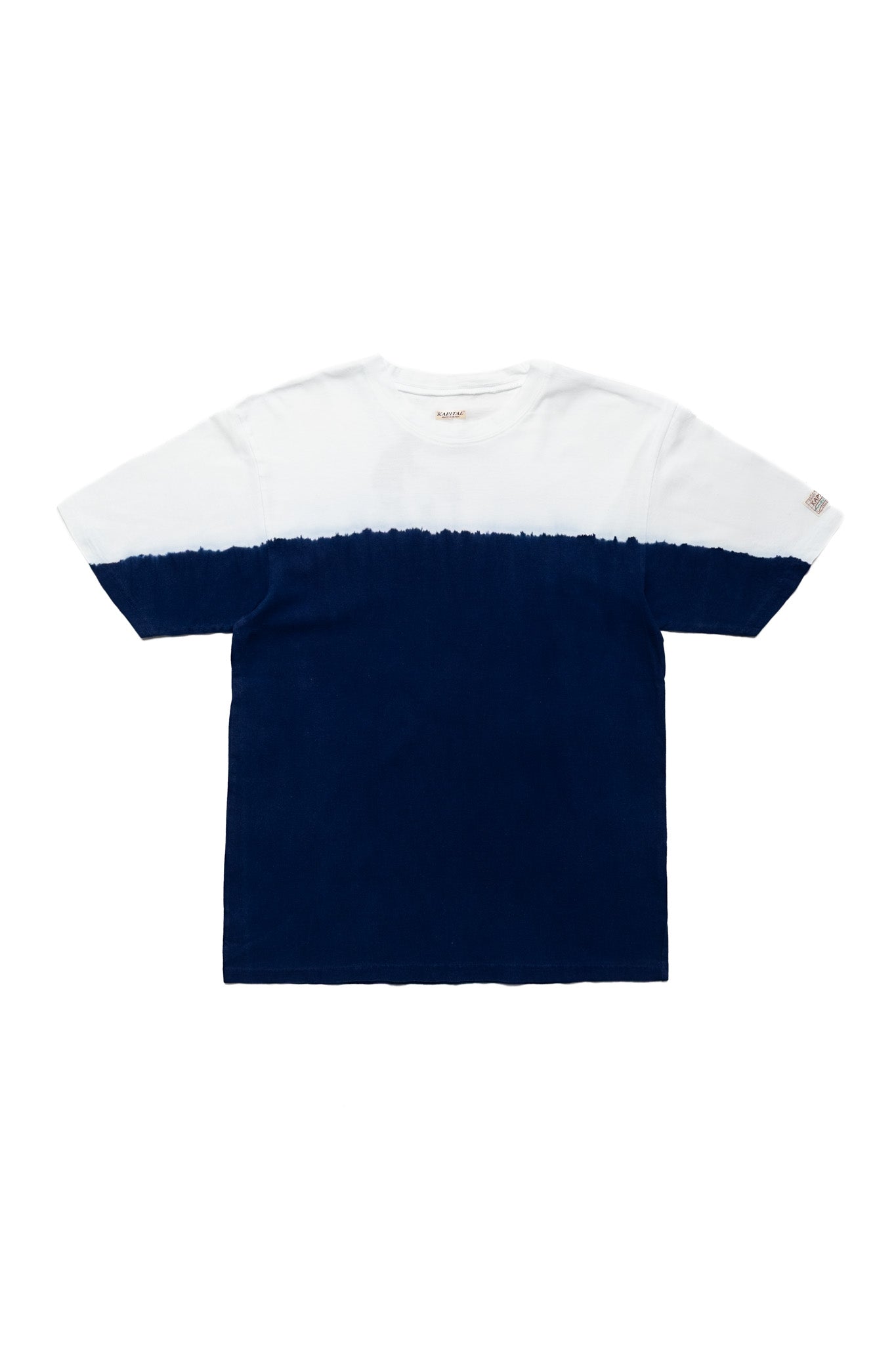 20/- Jersey IDG Hand-Dye Crew T (ICE FISHING Deep) - White x Indigo