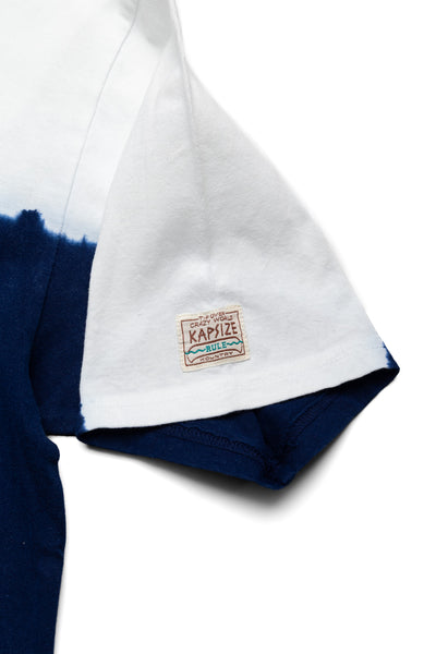 20/- Jersey IDG Hand-Dye Crew T (ICE FISHING Deep) - White x Indigo