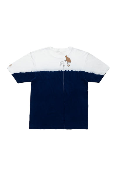 20/- Jersey IDG Hand-Dye Crew T (ICE FISHING Deep) - White x Indigo